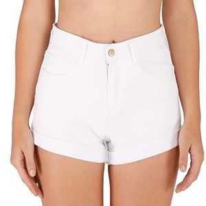 White Highwaisted Shorts